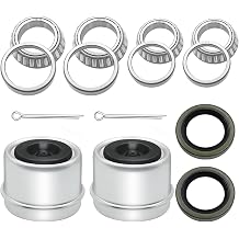 2 Set Fits for 1-3/8 to 1-1/16 Axles Trailer Wheel Hub Bearings Kit, L68149/L68111 and L44649/L44610, 171255TB Seal OD 1.719Axles Trailer Wheel Hub Bearings Kit with Dust Cover and Cotter Pin