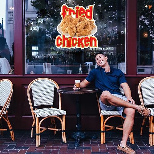 Miniatura 4 de Calcomanías de camión de comida Fried Chicken Concession Restaurant Adhesivo de vinilo troquelado S65 y letrero de 10 pulgadas en el lado más largo