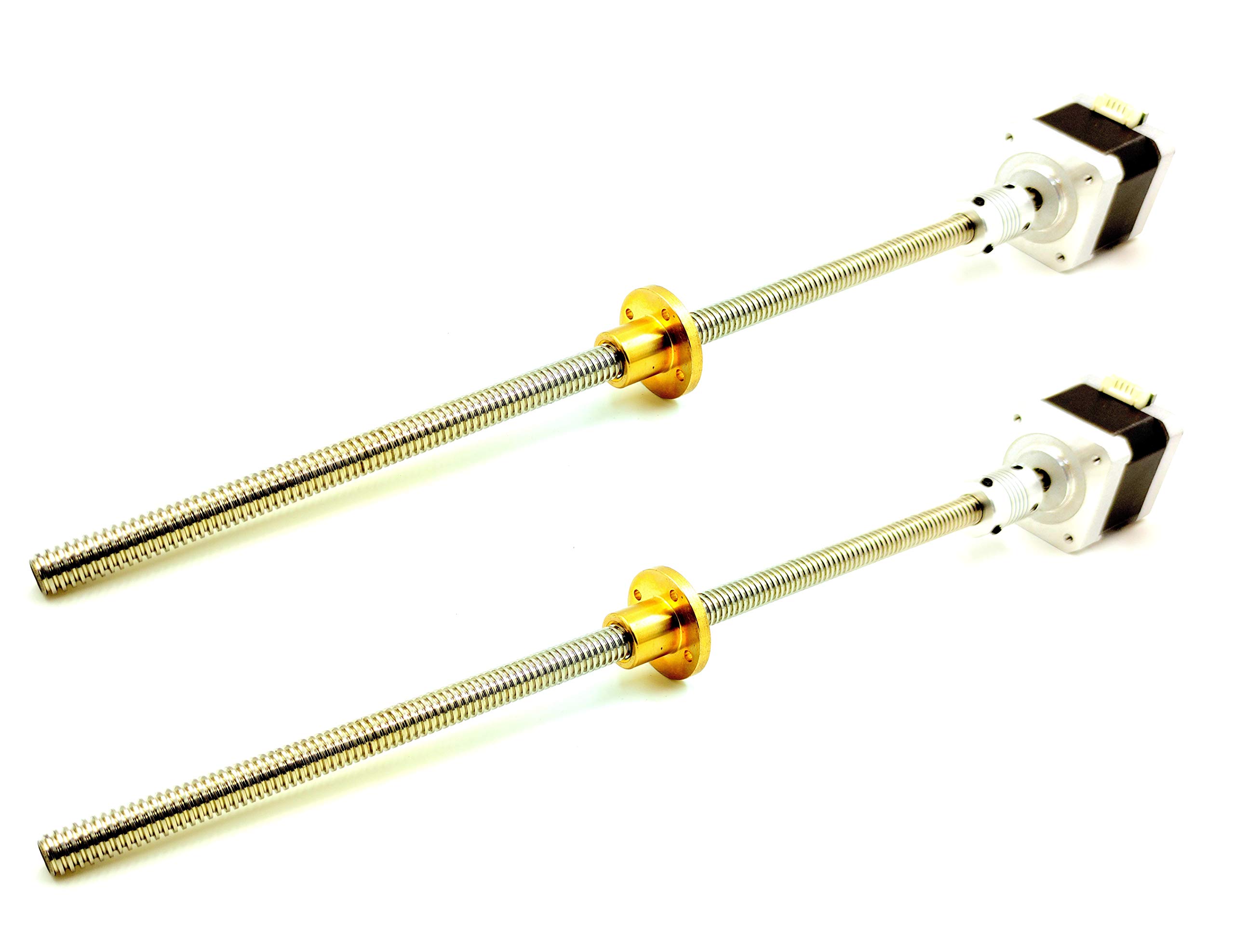 INVENTO 2pcs Nema 17 4.2 Kg-cm Stepper Motor + Flexible coupling + 1000mm (1 mtr) T10 TR10 2mm Pitch Lead Screw Square Thread + Brass Nut For DIY-picture-12