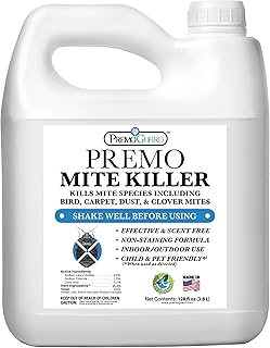 Premo Guard Natural Mite Spray – Large 128 oz Bottle – Plant Based Treatment for Dust, Spider, Carpet, Bird, Rat Mites – Safe for Families, Pet, Home, Bedding & Furniture When Used As Directed
