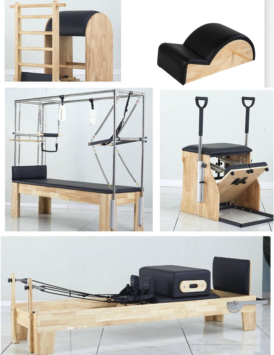 XIKDJ Cama Central de Madera Maciza para Pilates, Yoga, Gimnasio, enseñanza privada, Equipo de Fitness, Cadillac, Juego de Cinco Piezas, Corrector de Yoga XIKDJ Cama Central de Madera Maciza para Pilates, Yoga, Gimnasio, enseñanza privada, Equipo de Fitness, Cadillac, Juego de Cinco Piezas, Corrector de Yoga