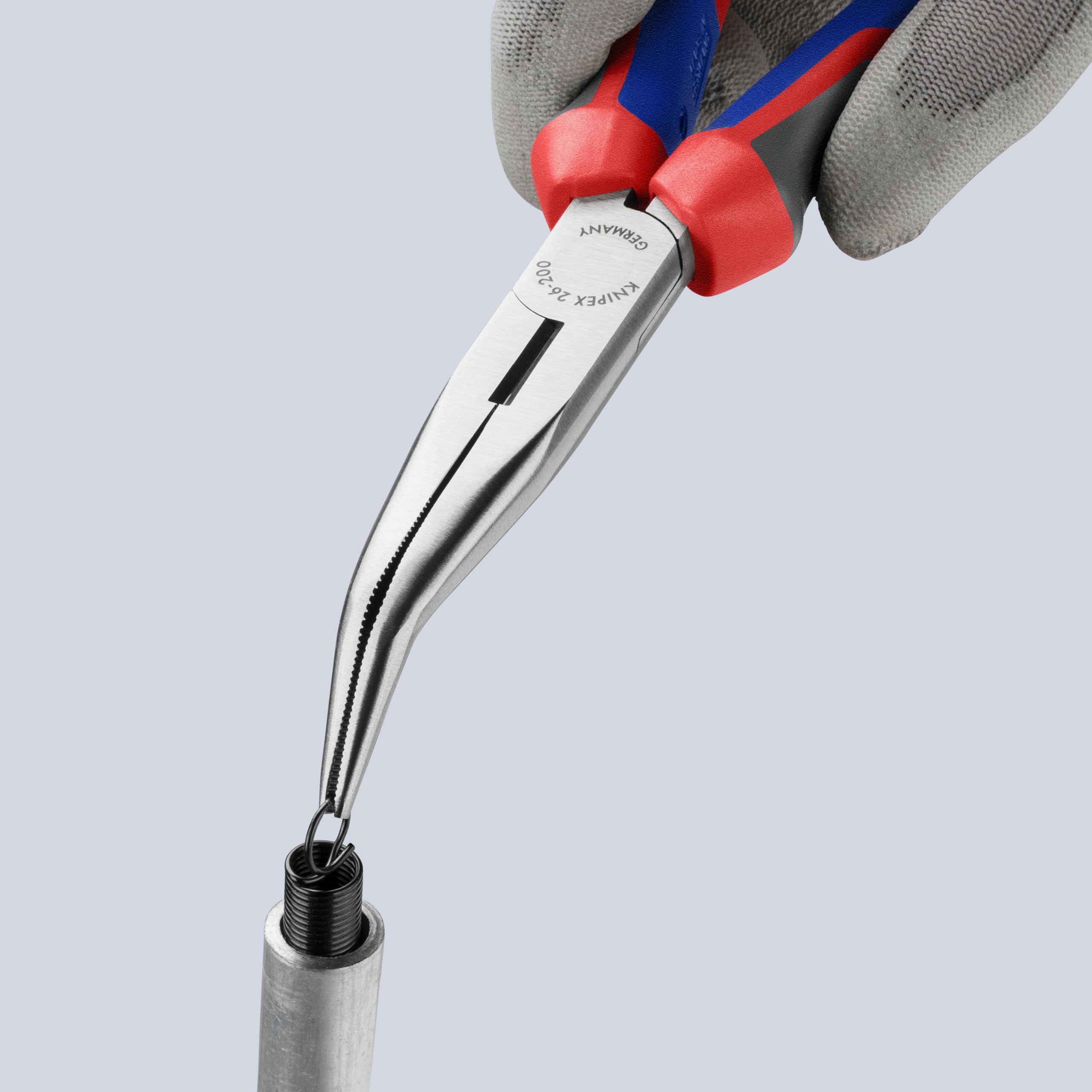 Knipex 2622200Sba en ángulo alicates de punta larga con cuchilla con agarre, 8 cm