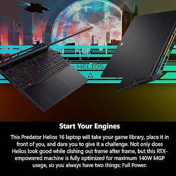 Acer Predator Helios 16 Gaming Laptop | 13th Gen Intel Core i7-13700HX | NVIDIA GeForce RTX 4060 | 16 2560 x 1600 165Hz G-SYNC Display | 16GB DDR5 | 1TB Gen 4 SSD | Killer Wi-Fi 6E | PH16-71-74UU