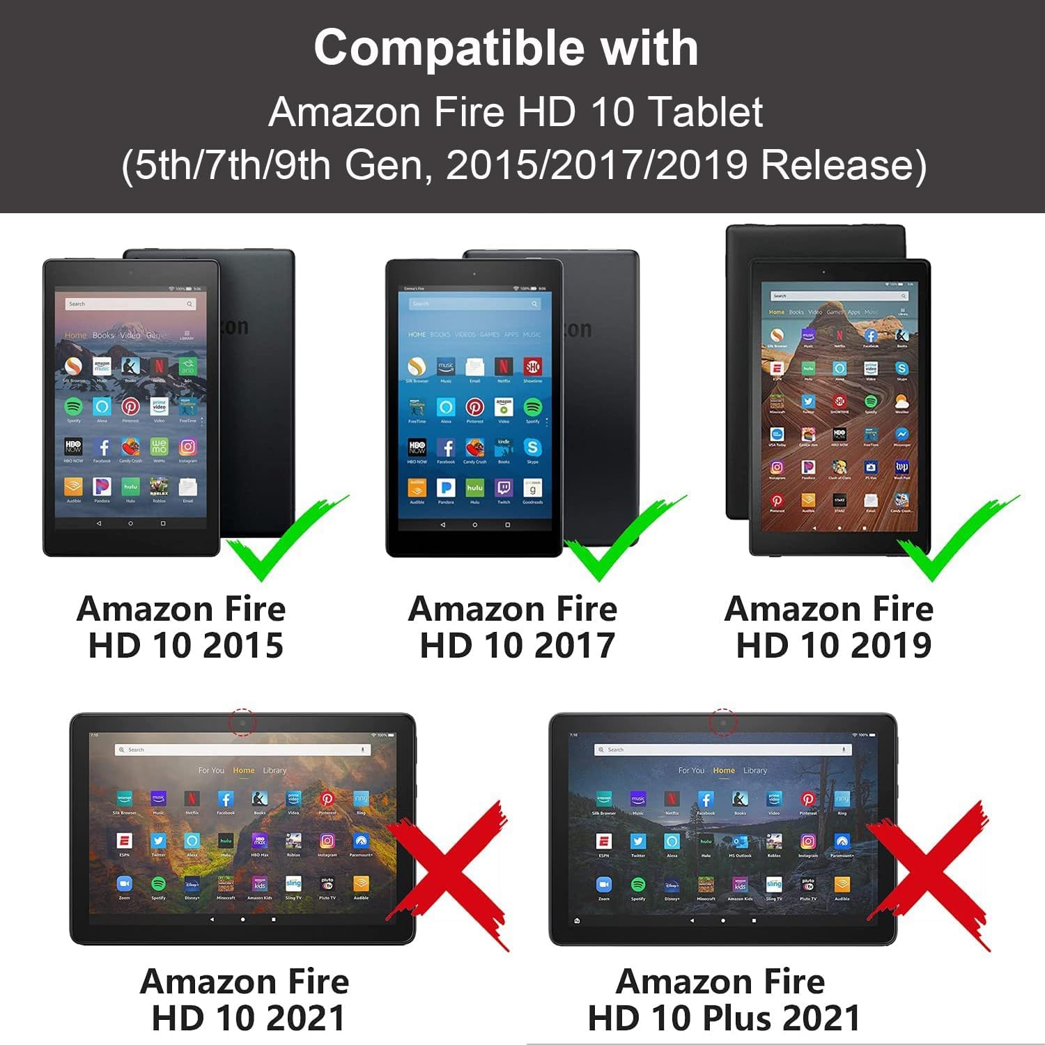 Case for Amazon Fire HD 10 Tablet (9th/7th Generation, 2019/2017 Release) - Slim PU Leather Folio Smart Cover with Auto Wake/Sleep for Fire HD 10 10.1 inch, Bible Verse Psalm 46:5