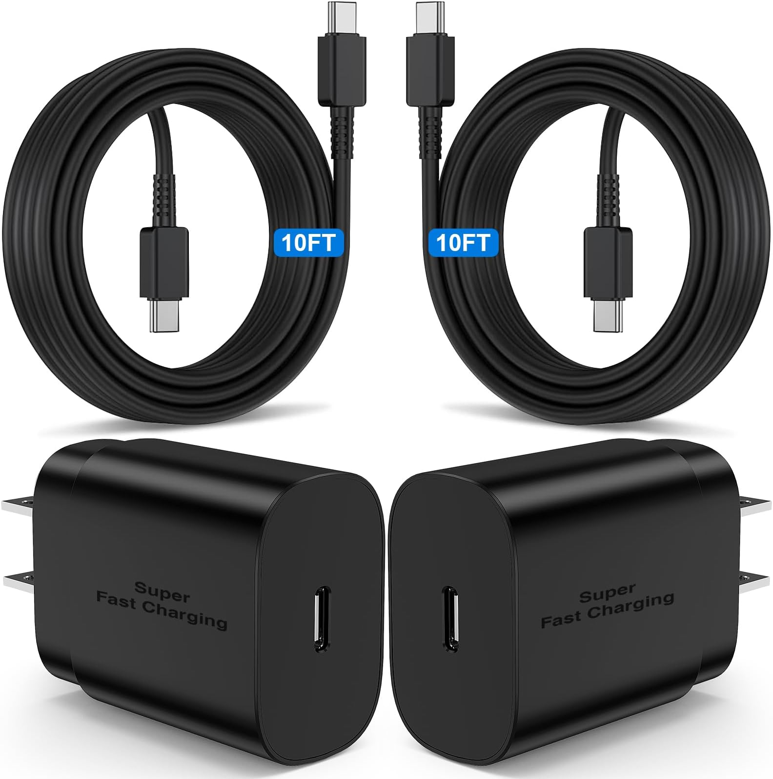 2Pack 25W Super Fast Charger Type C 6ft, USB C Wall Charging and Long Android Phone Charger Cable Cord for Samsung Galaxy S25 Ultra/S25 Plus/S25/S24+/S24 Ultra/S23 Ultra/S22 Plus/S21/Note 20/Note10+