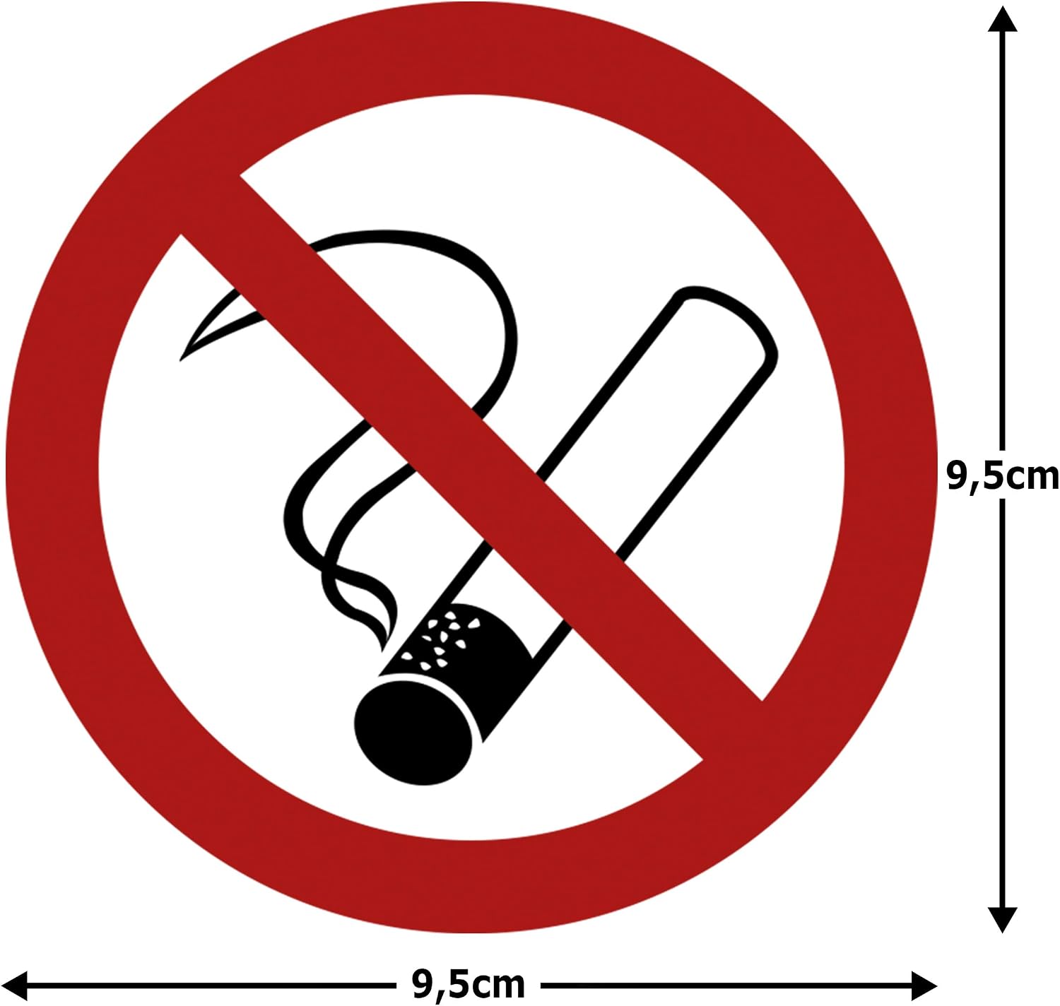Pack of 5 No Smoking Stickers Diameter 9.5 cm Round with UV Protection Warning Signs for Outdoor and Indoor Use Prohibition Signs Smoking Not Permitted by Strobo - Image 4