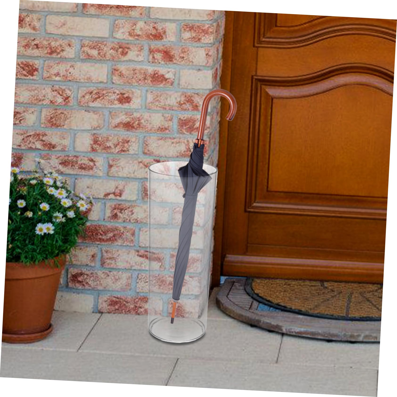 Secchiello Portaombrelli Trasparente Rotondo in Pet 1 Pezzo | Asciugare e Organizzare Ombrelli, Uso Casa Esterno, Design Moderno Decorativo