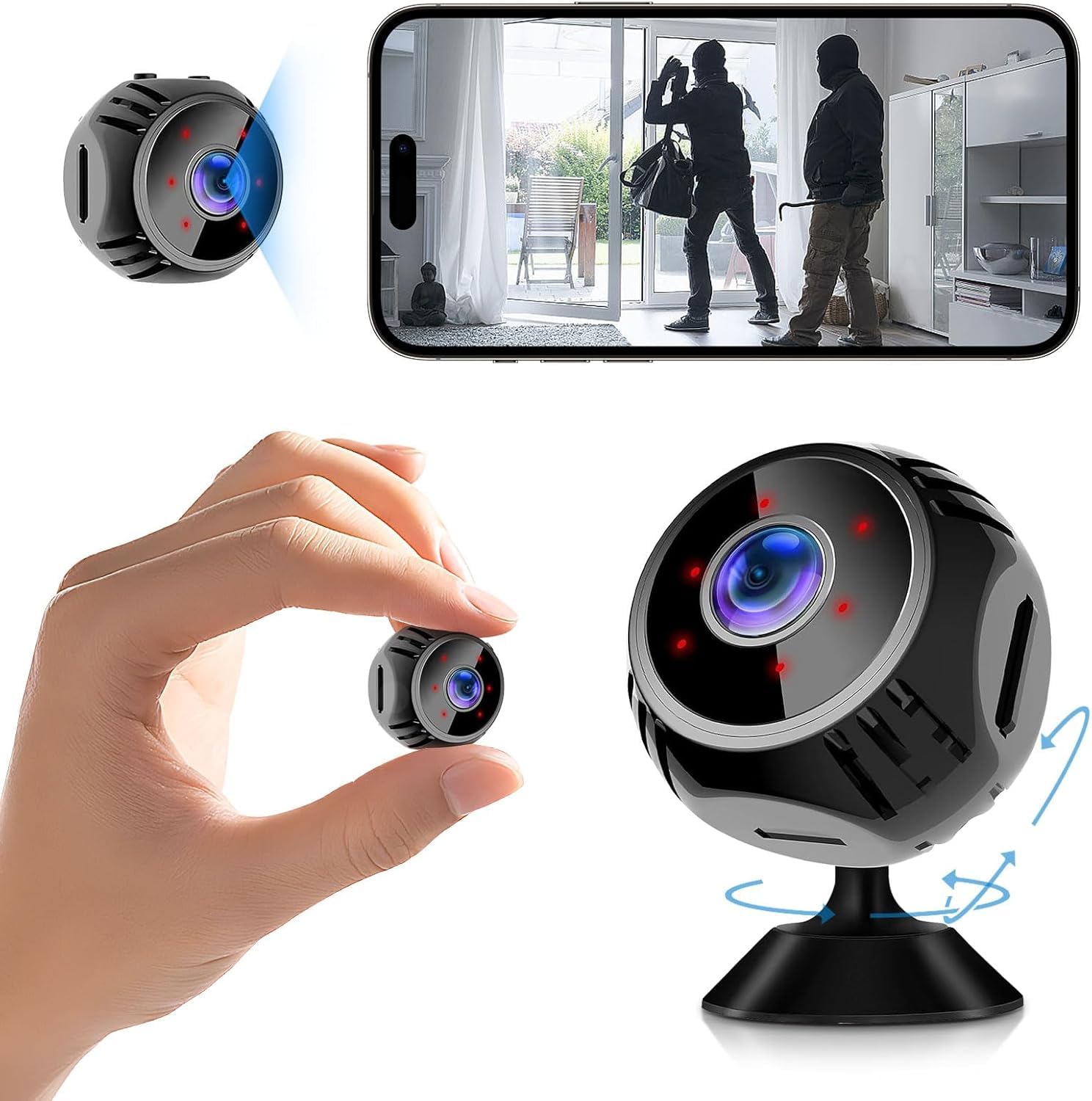 Mini Caméra Espion Sans Fil 4K Micro Caméra Vidéo À Distance En Direct