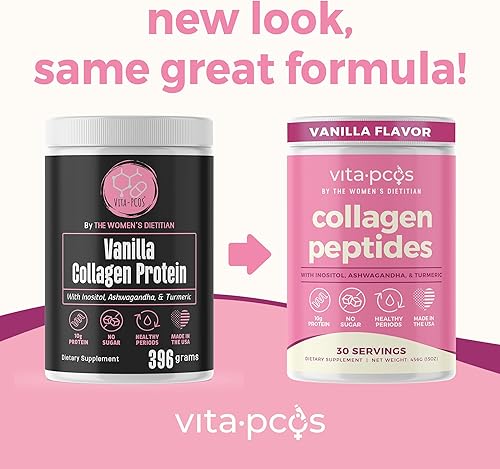 Miniatura 2 de Polvo de proteína de péptidos de colágeno para mujeres, suplemento PCOS formulado con inositol, ashwagandha y cúrcuma, apoya objetivos más gruesos