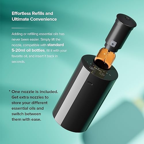 Miniatura 5 de Difusor de aceite esencial sin agua para aromaterapia en el hogar, difusor de nebulización de automóvil, funciona con pilas, 0.7 fl oz, mini máquina