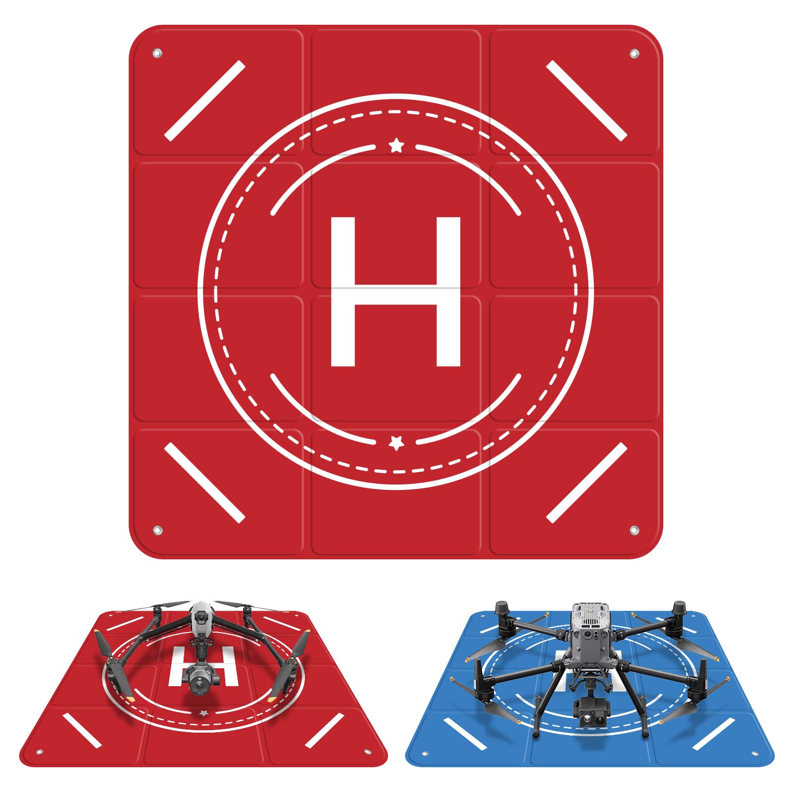 FPVtosky Drone Landing Pad (51 in), Fast-fold Double Sided Waterproof Landig Pad Weighted for DJI Matrice 400/ Matrice 350 RTK/Matrice 300 RTK/Inspire 3/ Mavic 4pro/ Air 3S