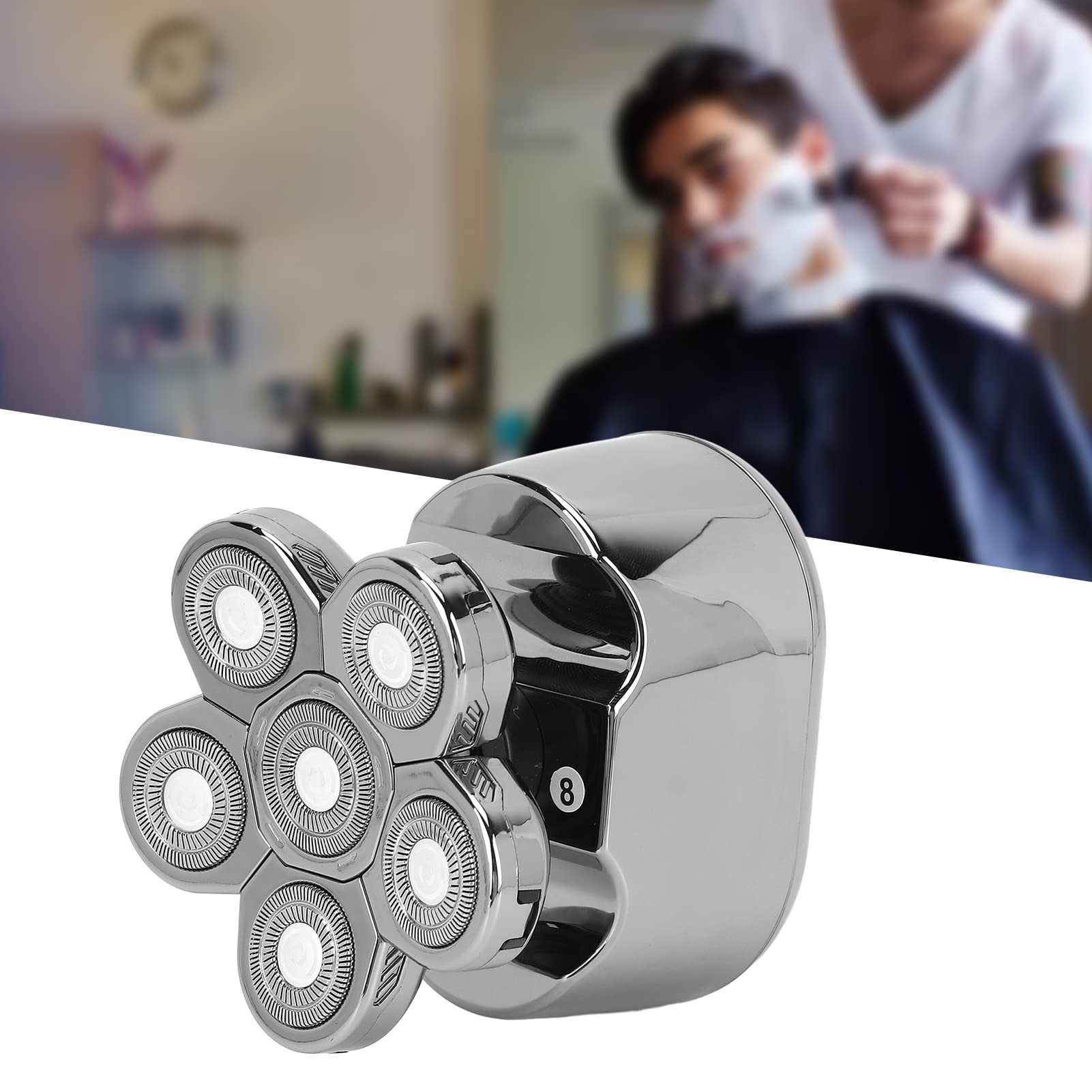 Cabezal caliente, cortapelos eléctrico IPX6 impermeable, ergonómico, 6 cabezales de corte flotante, con cepillo de limpieza facial para hombres