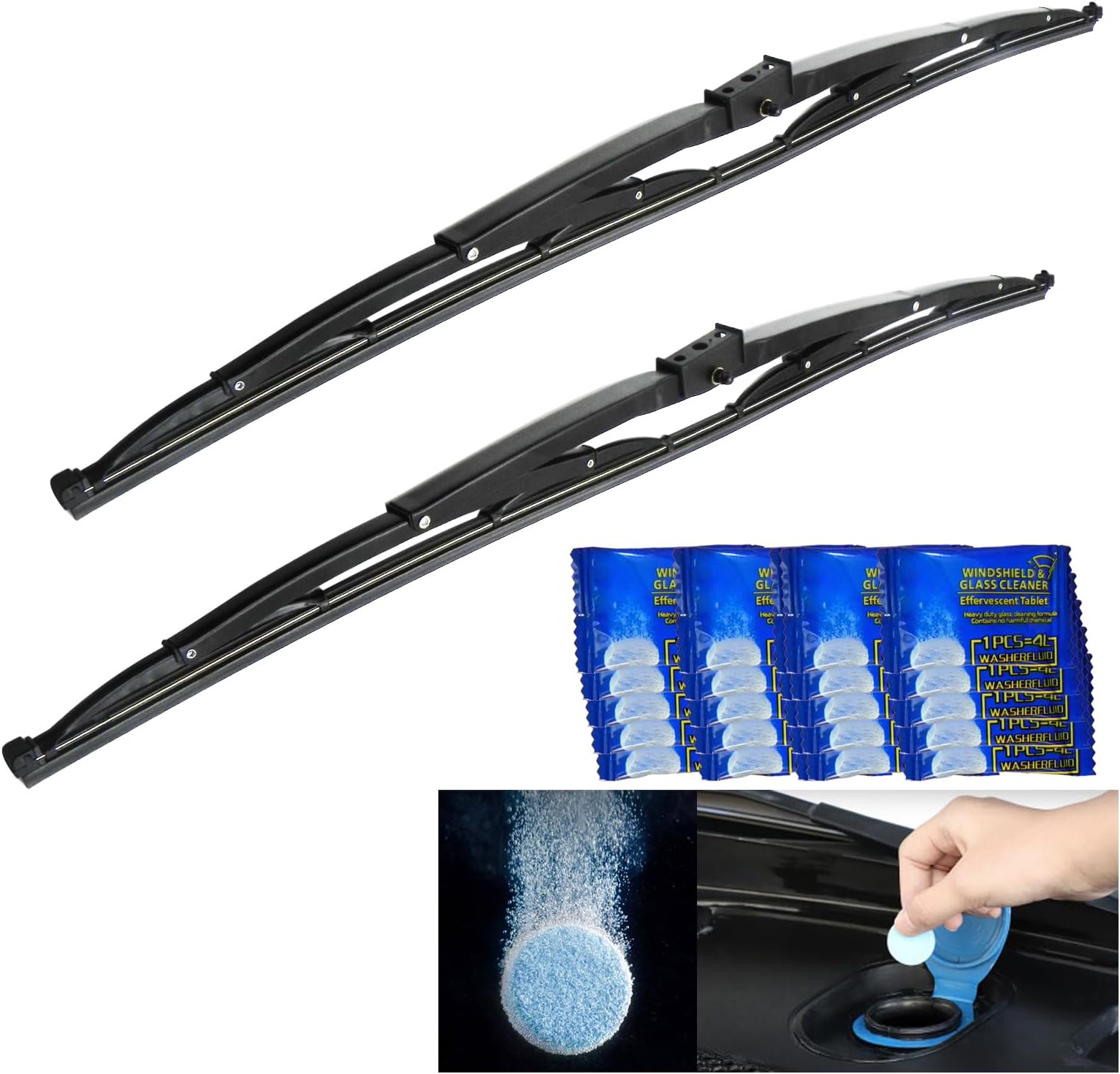 2Pcs 32" Heavy Duty Windshield Saddle Mount Wiper Blade Replacement for Motorhome Recreational Vehicle RV and Bus with 16.5mm width