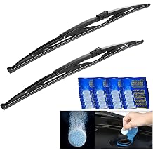 2Pcs 24" Heavy Duty Windshield Saddle Mount Wiper Blade Replacement for Motorhome Recreational Vehicle RV and Bus with 20 Pieces Car Concentrated Washer Tablets 16.5mm