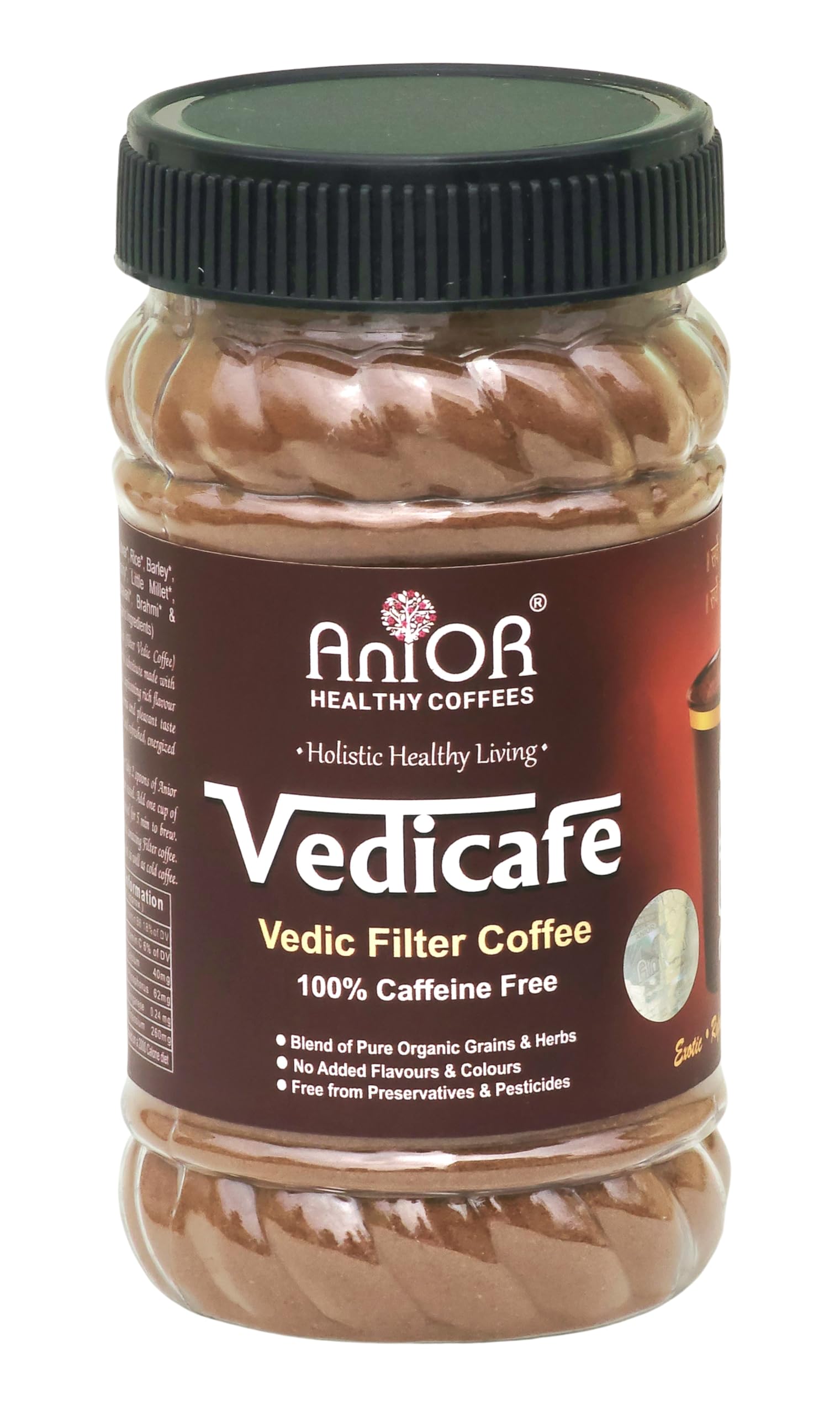 Anior Vedicafe 100% Caffeine-Free Vedic Filter Coffee | Organic Roasted Grains & Herbs | Decaffeinated Coffee | Rich Aroma & Authentic South Indian Taste | Daily Energy & Refreshment | 250g-image-31