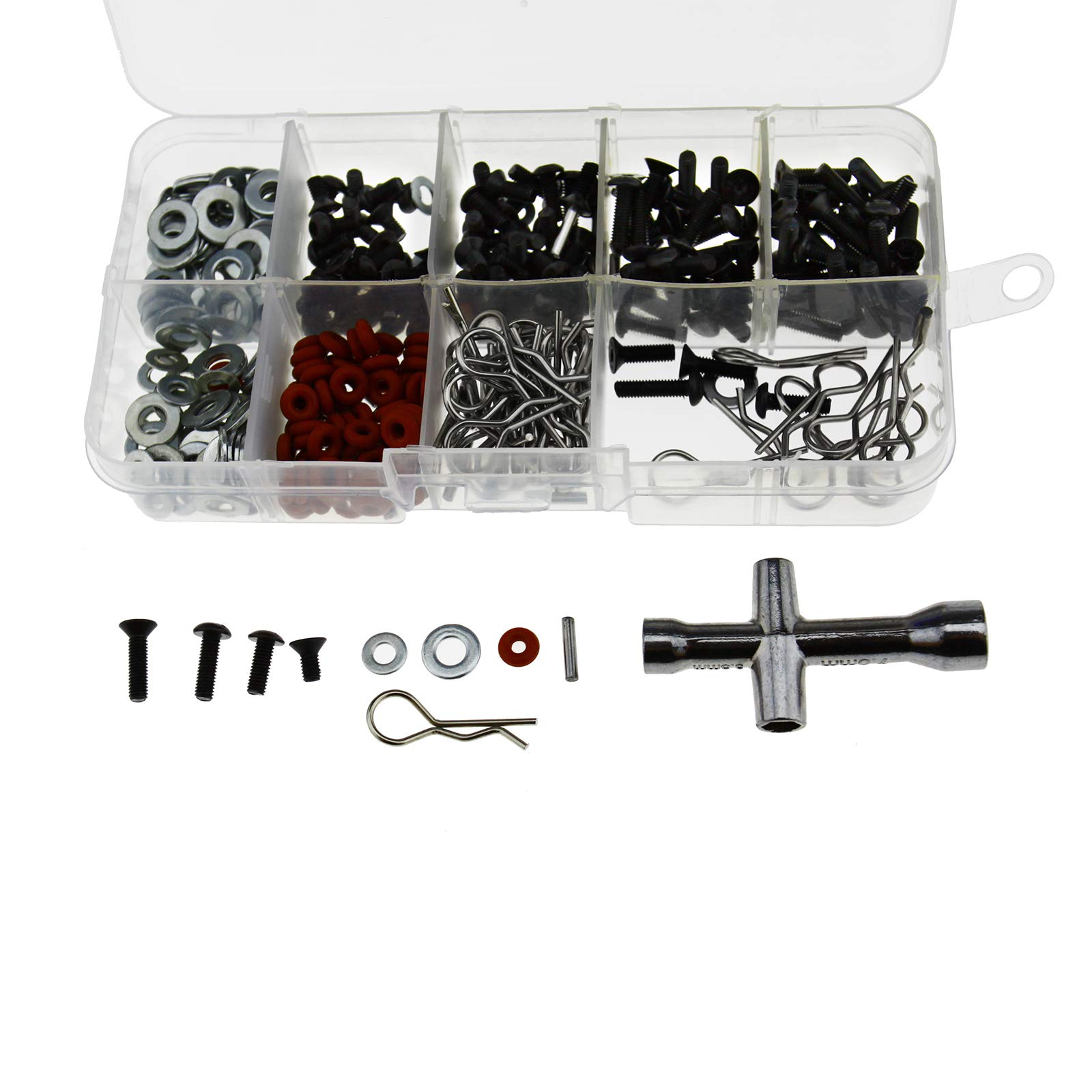 Viti RC Auto 1/10 240 Pezzi Hardware Set 240 Pezzi Viti Per Auto RC - Kit Riparazione Per Modelli 1/10 Scala Viti Modello RC 1/10 - Foto 2