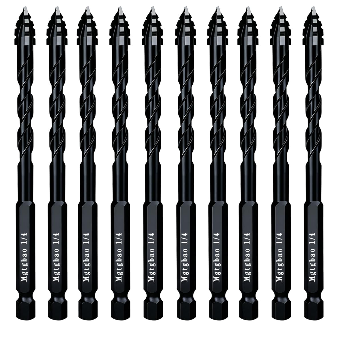 Black Masonry Drill Bits - 10PC Carbide Set -1