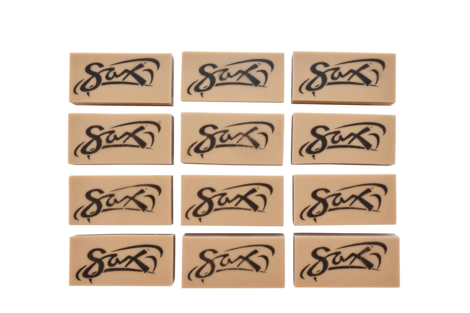 Saxophon Gum Art Radierer, 2 x 1 x ½ Zoll, Braun, 12 Stück