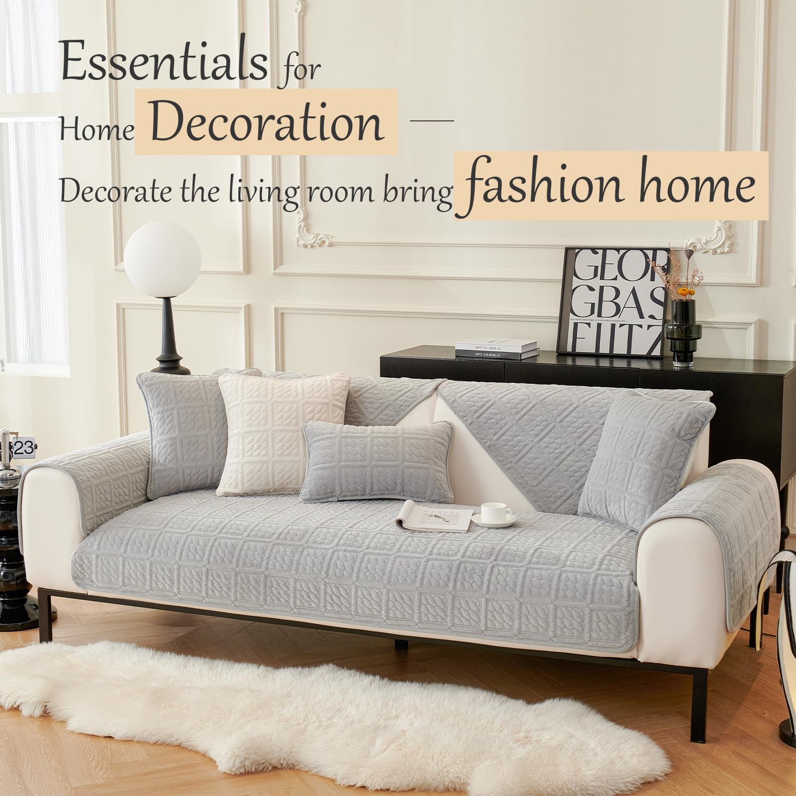 New Milk Velvet Soft Sofa Cover 1 2 3 Seater - Image 2