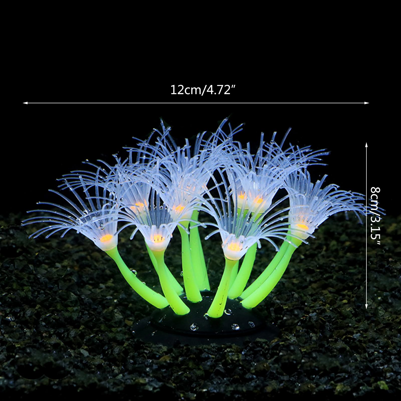 Corail artificiel lumineux en silicone pour aquarium, terrarium phosphorescent, faux corail ornement plante