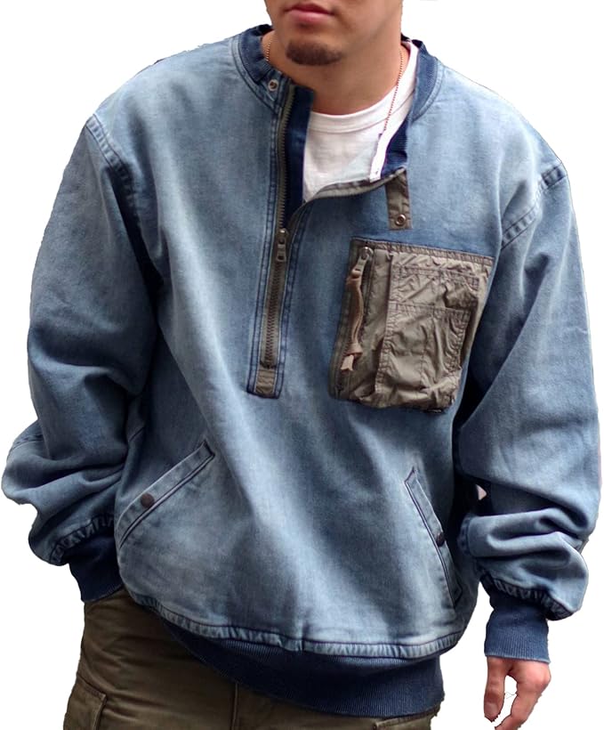 Amazon Co Jp アヴィレックス Type Blue ジョグデニム プルオーバー Jog Denim Pullover メンズ L 0 W Used 服 ファッション小物 Amazon Co Jp アヴィレックス Type Blue ジョグデニム プルオーバー Jog Denim Pullover メンズ L 0 W Used 服 ファッション小物