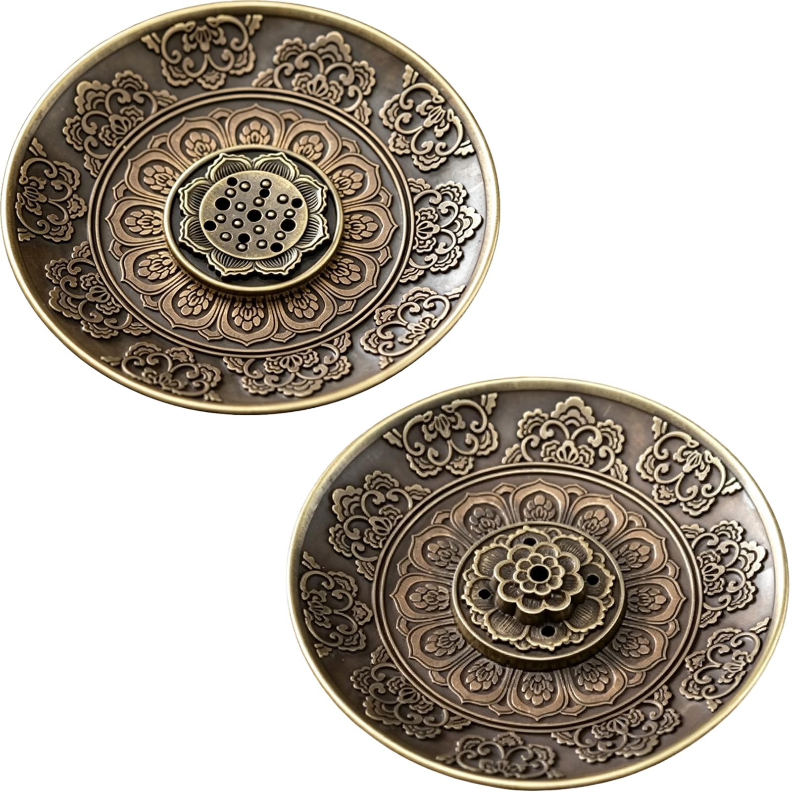 2 PCS Lotus Incense Holder Incense Stick Burner,Alloy Lotus Flower Design
