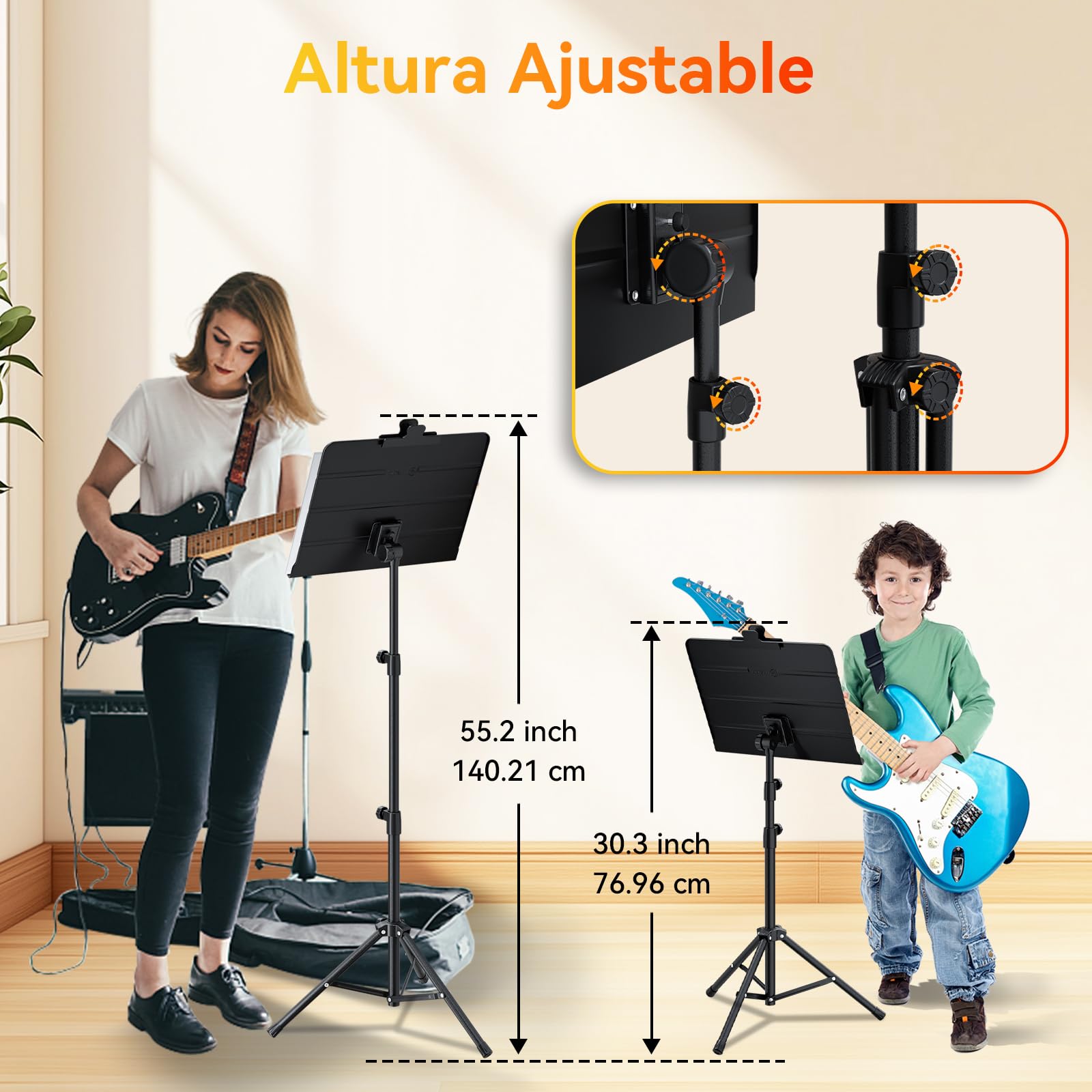 K KASONIC Soporte plegable para partituras y soporte para libros de escritorio 2 en 1 de doble uso con bolsa de transporte portátil y soporte para clip de partituras