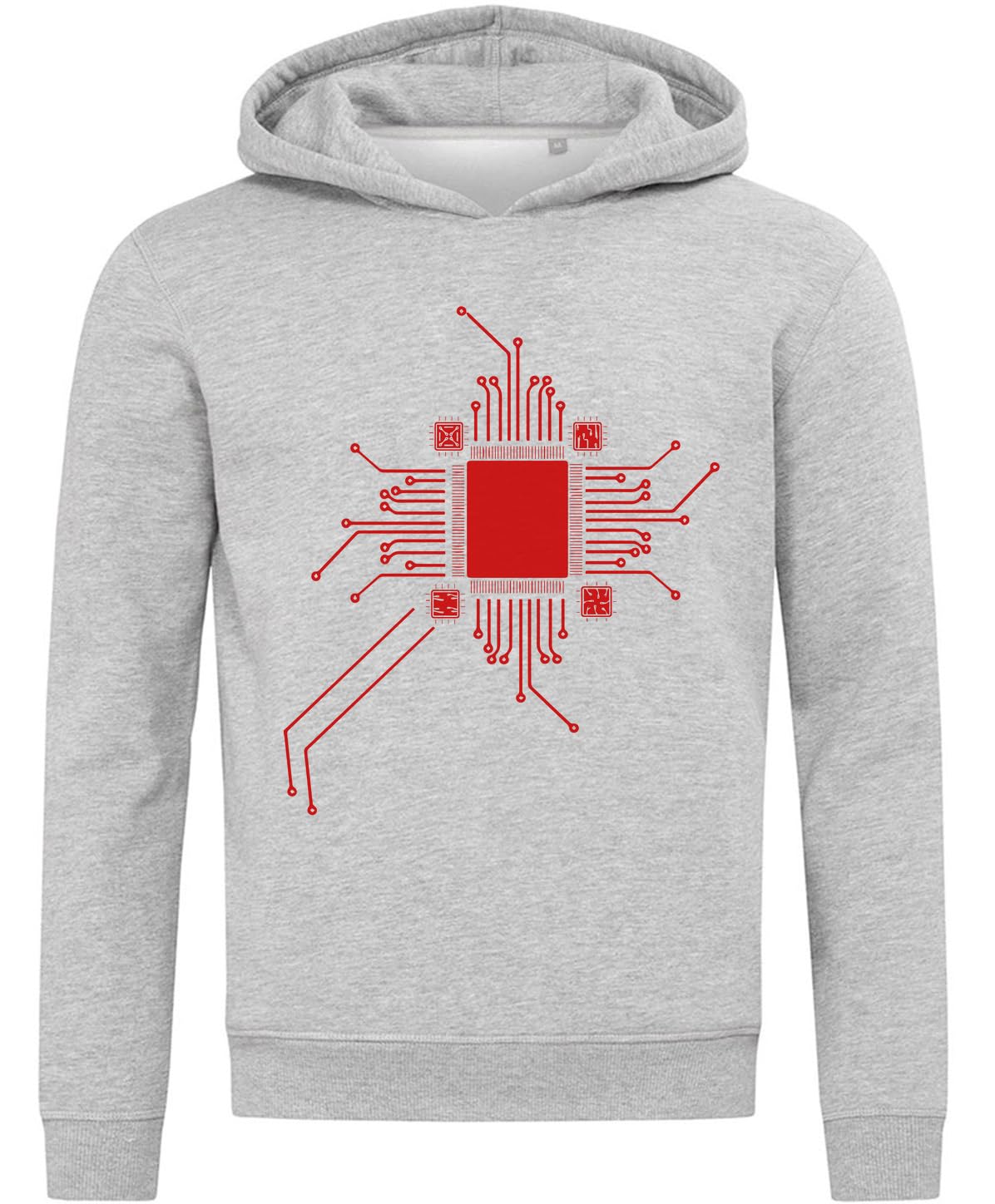 Geeky retro procesor i płyta główna graficzna bluza z kapturem bluza z kapturem mieszanka bawełny szara