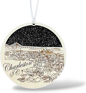 Charleston South Carolina Ornament Wooden Souvenir Christmas Tree Decoration with City of Charleston SC