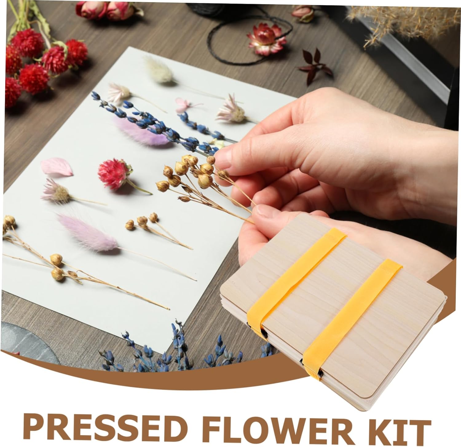 UTHCLO 1set Flower Pressing Kit Embossing Plant Dried Flowers Leaf Press Board for Greeting Cards Scrapbooking Weddings Crafting for Teens