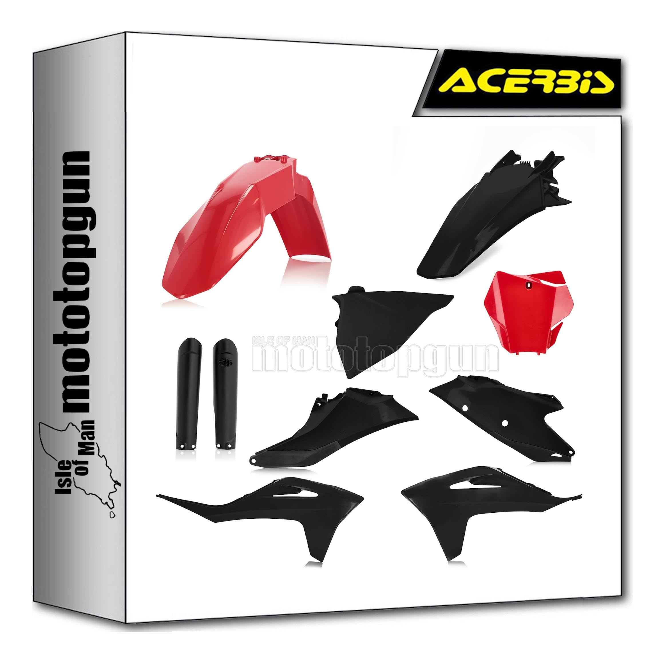Kit cache carenage rouge noir Gas Gas EX 450 F plastiques de remplacement - 4