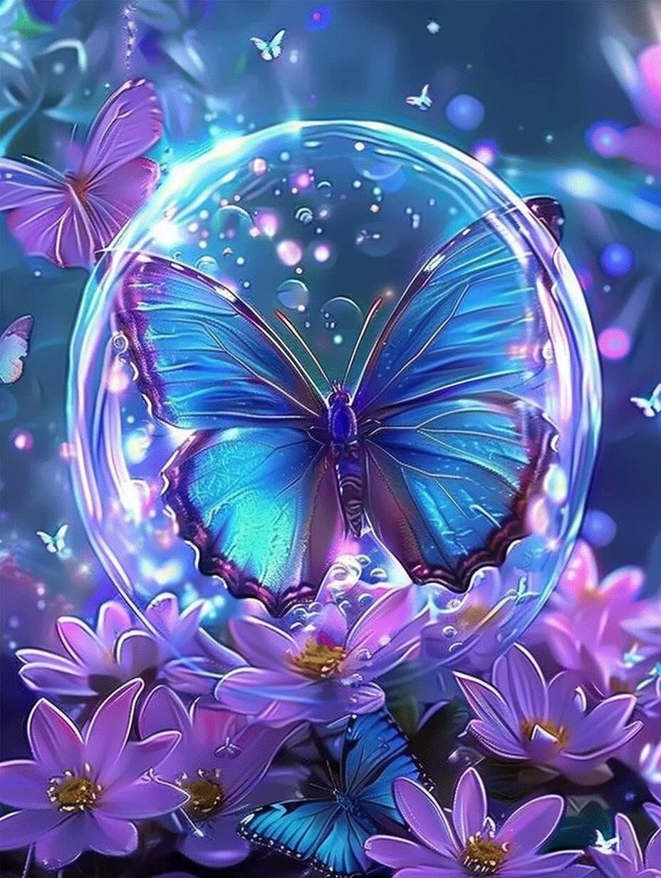 Amazon | ダイヤモンド アート 蝶 ダイヤモンドペインティング 花