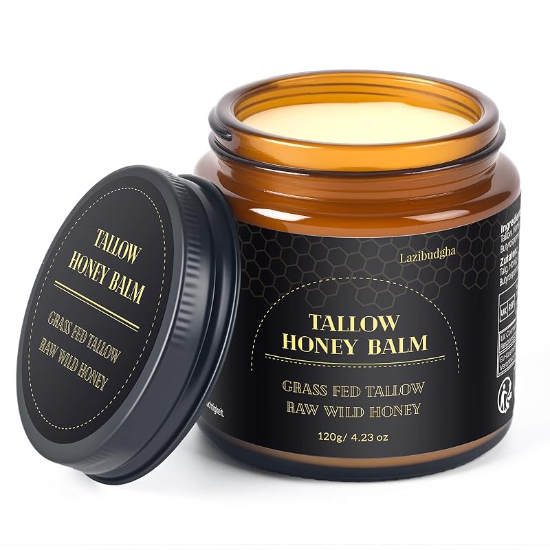 Bálsamo facial e corporal com sebo bovino e mel Lazibudgha, 120 g