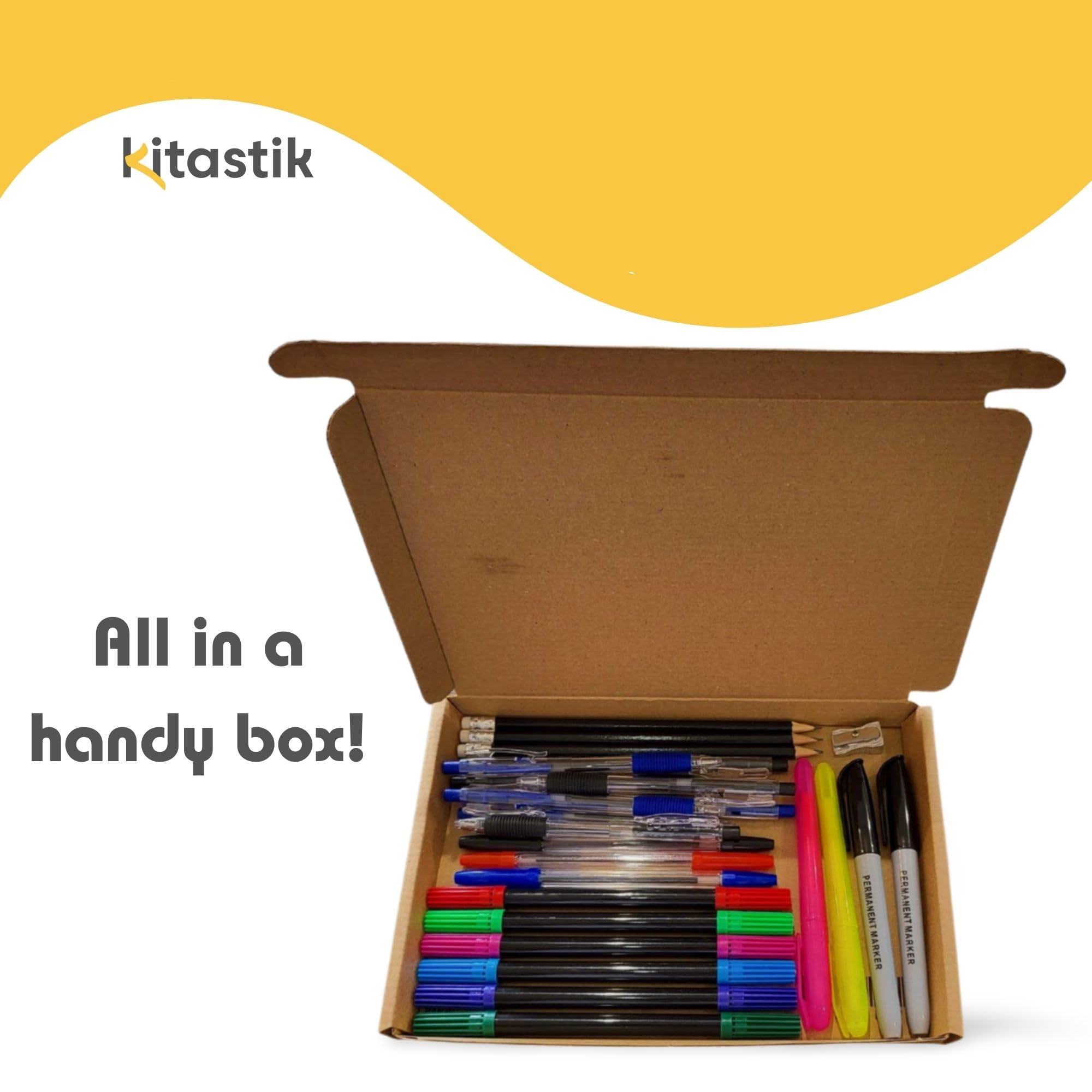 Kit Cancelleria 23 Pezzi - Penne, Evidenziatori E Colla Per Scuola E Ufficio - Foto 11