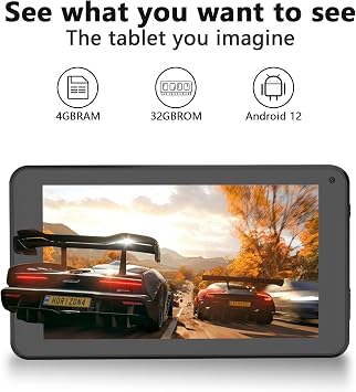 ZZB Android Tablet 7 inch, Android Tablets 32GB Storage 1024GB SD Expansion Tableta PC, Quad-core Processor 4GB RAM 1024x600 IPS HD Touchscreen Dual Camera Tablets, Support WiFi6 BT 3000 mAh Battery