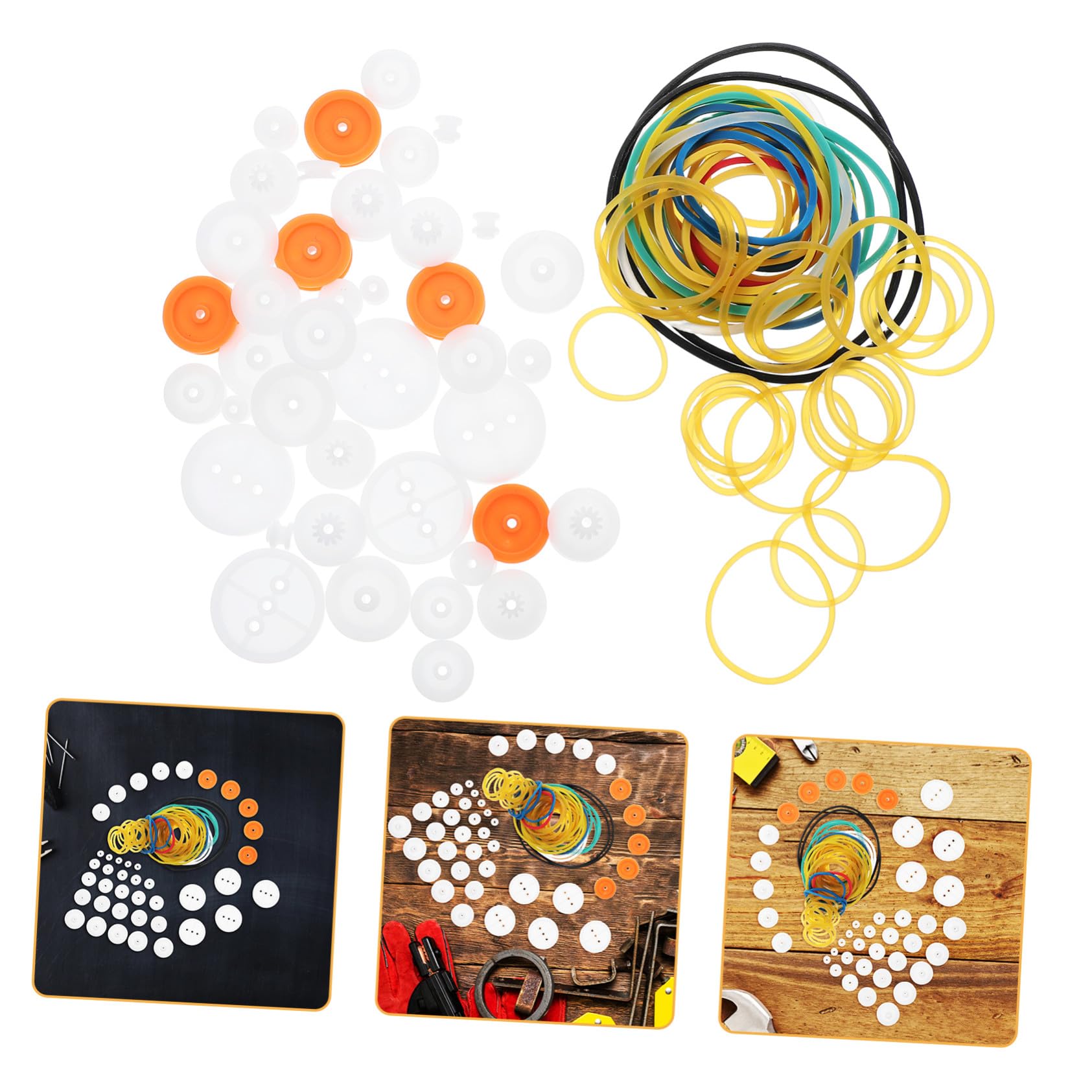 Housoutil Kit de Poulies en Plastique Faciles à Installer Courroie en Caoutchouc et Accessoires Polyvalents pour Modèles DIY Voiture Rc et Jouet à Assembler