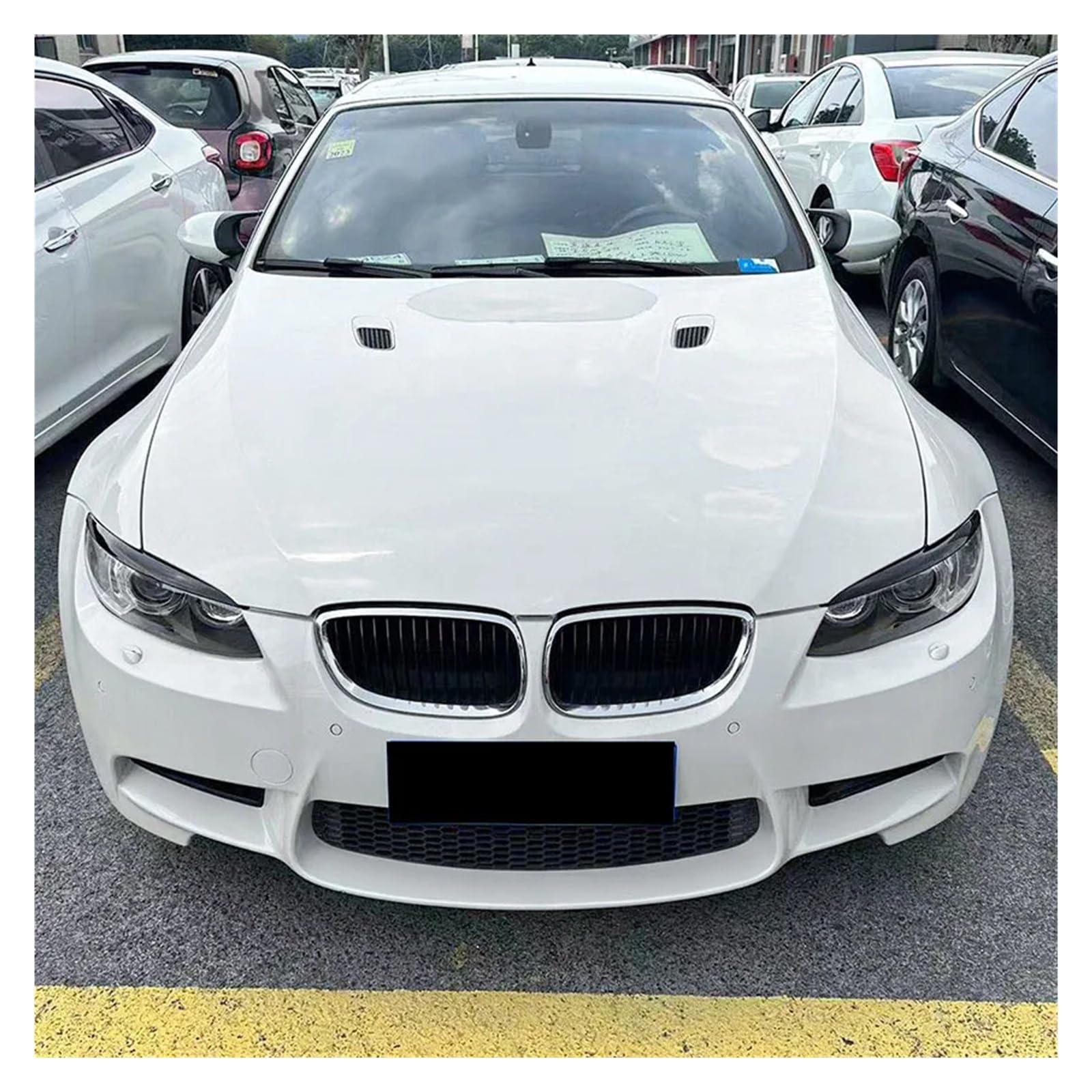 Naklejka na przednią osłonę reflektora samochodowego, brwi, reflektor, pasujący do serii 3 E90 M3 E92 E93(Carbon look)