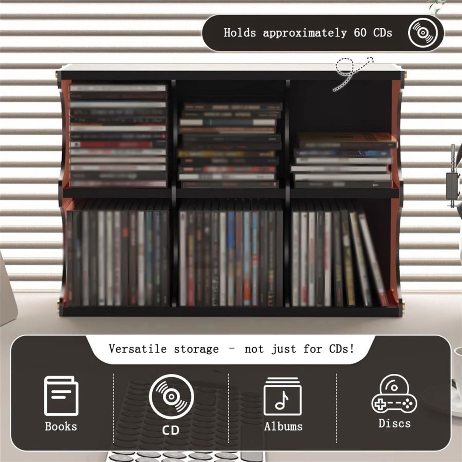 Stojak na płyty CD Sześciokomorowy stojak na płyty CD z akrylu, kolekcja kaset magnetofonowych