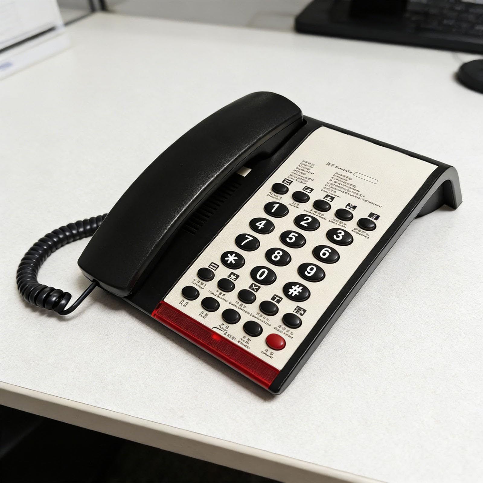 Moderno telefono da scrivania, telefono per camera d'albergo con funzione di chiamata rapida e supporto aggiuntivo per i posti secondari, telefono da hotel con selezione rapida touch e