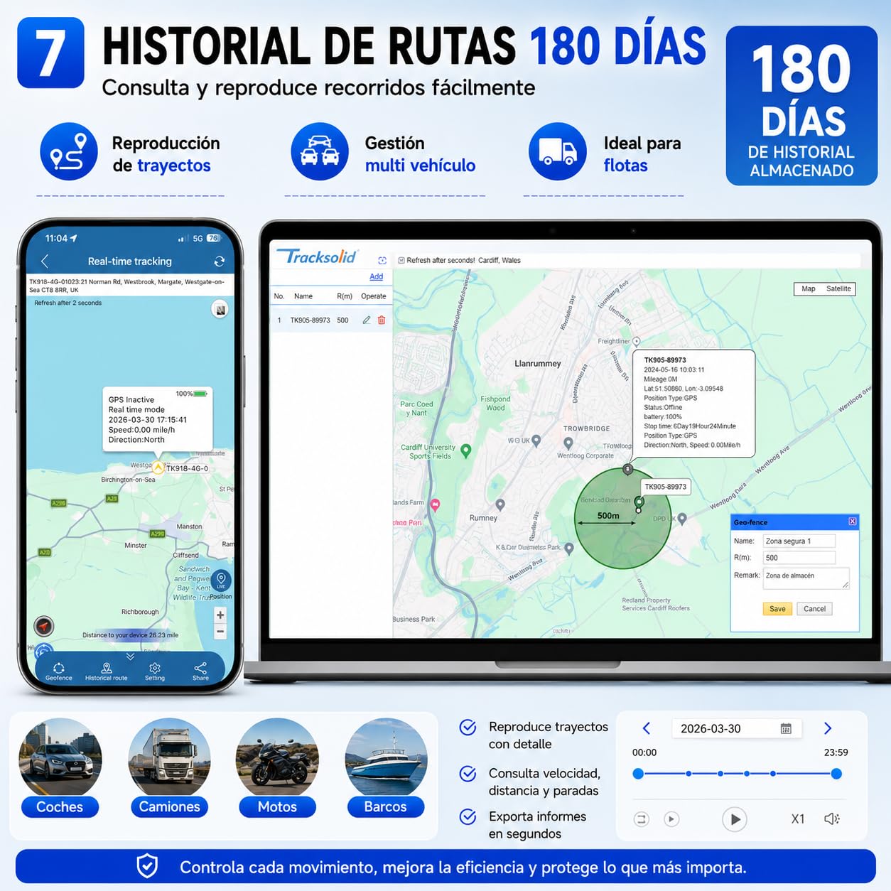 Winnes TK918 4G GPS Tracker para coche GPS Tracker sin suscripción, localización en tiempo real, batería de 20000 mAh, tiempo de espera de 240 días con imán fuerte, ubicación por SMS/APP/Web, requiere