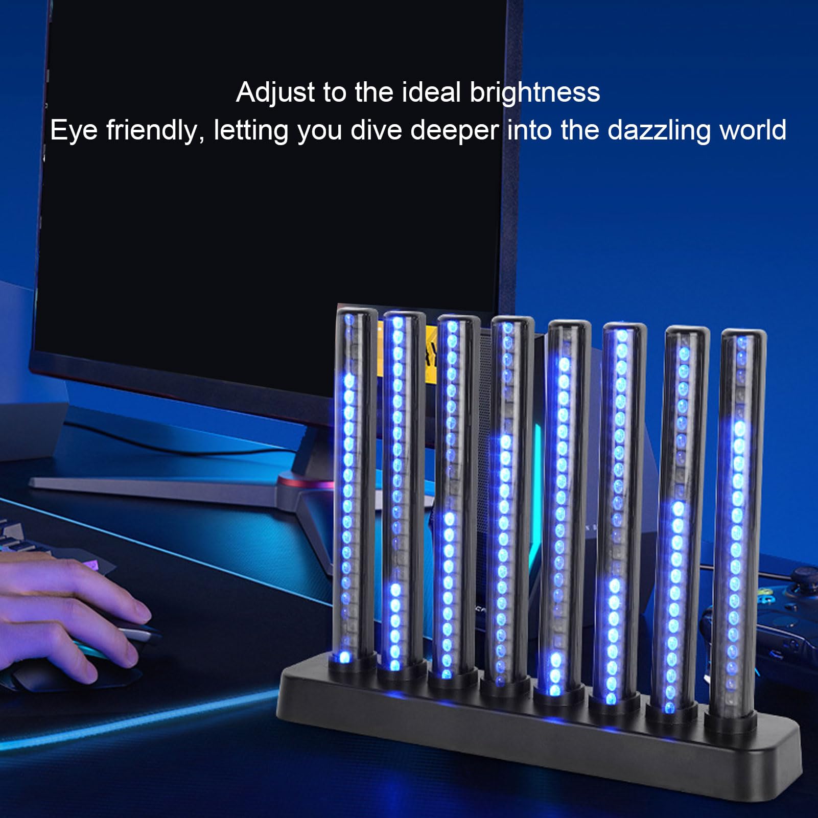Gugxiom Barra Luminosa del Ritmo Musicale, Display Analizzatore di Spettro Audio con 200 LED RGB, Tubo Luminoso Ad Alta sensibilità per Decorazioni per Feste in Casa, Controllo APP