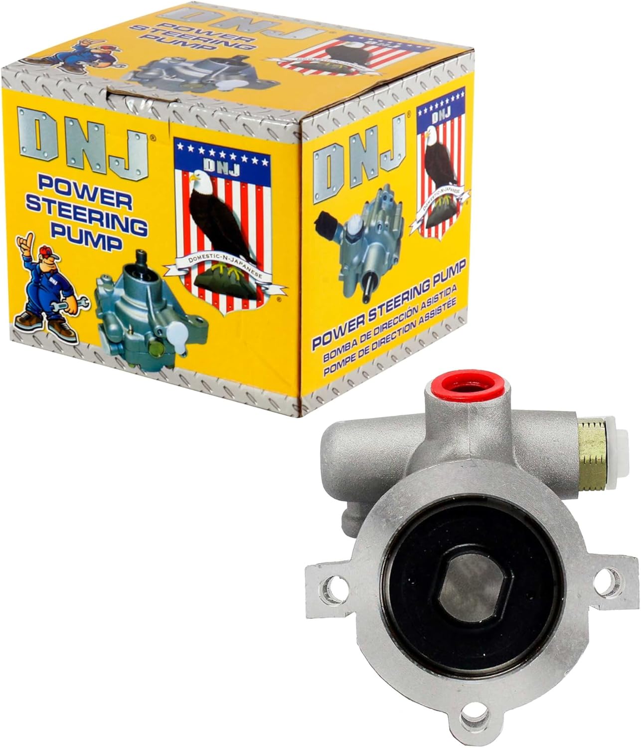 DNJ PSP1189 New Power Steering Pump for 1991-2003 Cadillac, Dodge, Jeep, Oldsmobile Allante, Aurora, Cherokee 4.0L-8.0L L6 12V OHV 242cid