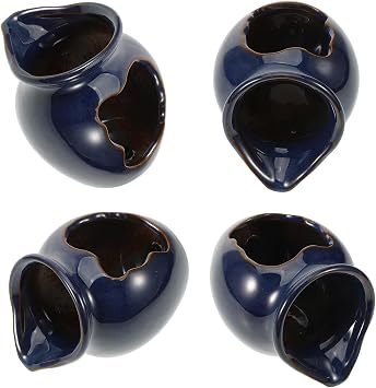 Pond Spitter Ceramic Jug Water Fountain Garden Waterfall Fountain Outdoor Water Feature Planter Plant Flower Pot Jar Backyard Outside Decorations Fish Tank Cave Aquarium Hydroponic Vase (Blue)