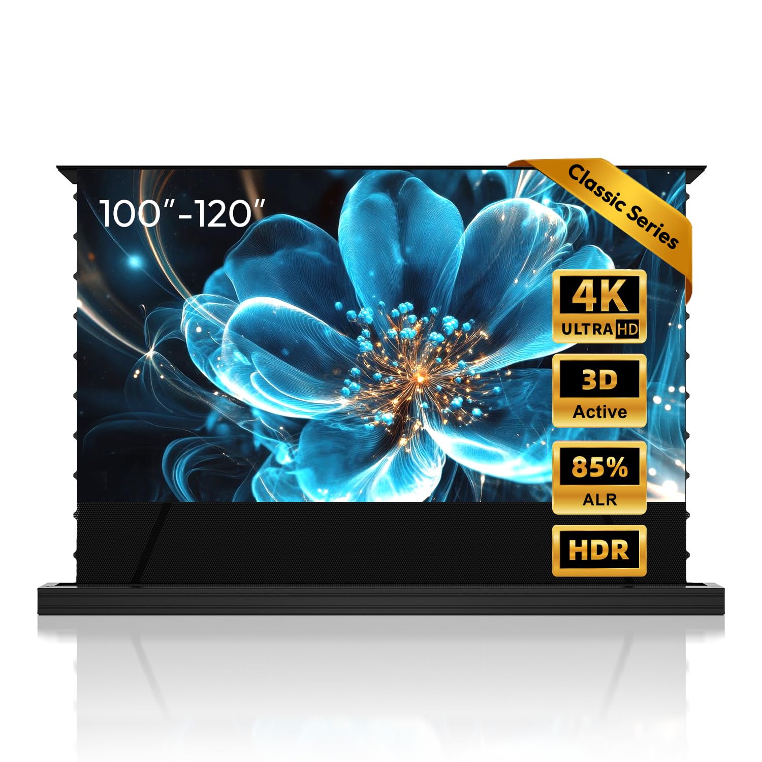 Tela per proiettore, 100 pollici, allungabile, elettrica, ALR CLR, schermo TV laser 4K UHD, home theater, portatile, schermo per proiettore a distanza ultra corta, nessun montaggio