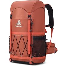 Bseash 40L Waterproof Hiking Backpack with Rain Cover, Outdoor Sport Travel Bag Daypack for Camping Climbing Cycling Skiing Orange