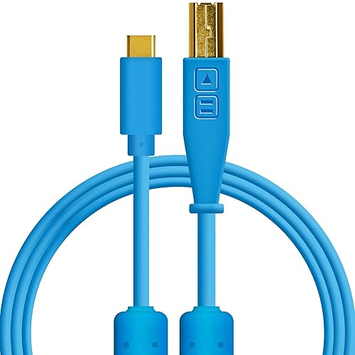DJ TechTools Cables Chroma Cable USB-C a USB-B de 1,5 M optimizado para audio con resistencia de 56 K (azul, 4.9 ft)