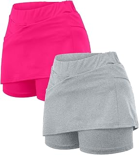 Leggings deportivos para mujer con falda 2 en 1, minifalda para correr, falda de cintura alta, falda con pantalones, falda de tenis para mujer, deporte, correr, gimnasio, yoga, correr, deporte