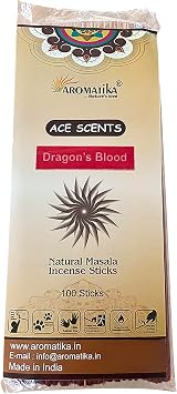 Natural Hand Rolled Incense Sticks 100 Pack Premium Masala Joss Sticks Long Burning Aromatherapy Incense for Relaxation Meditation Home Fragrance Spiritual Use Vegan Friendly Dragon's Blood