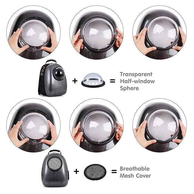 Foto 7 de 7 de PETCUTE Mochila para Gatos,Mochila Cápsula Espacio para Mascotas,Transpirable,Bolsa Portátil para Gatos,Bolsa…
