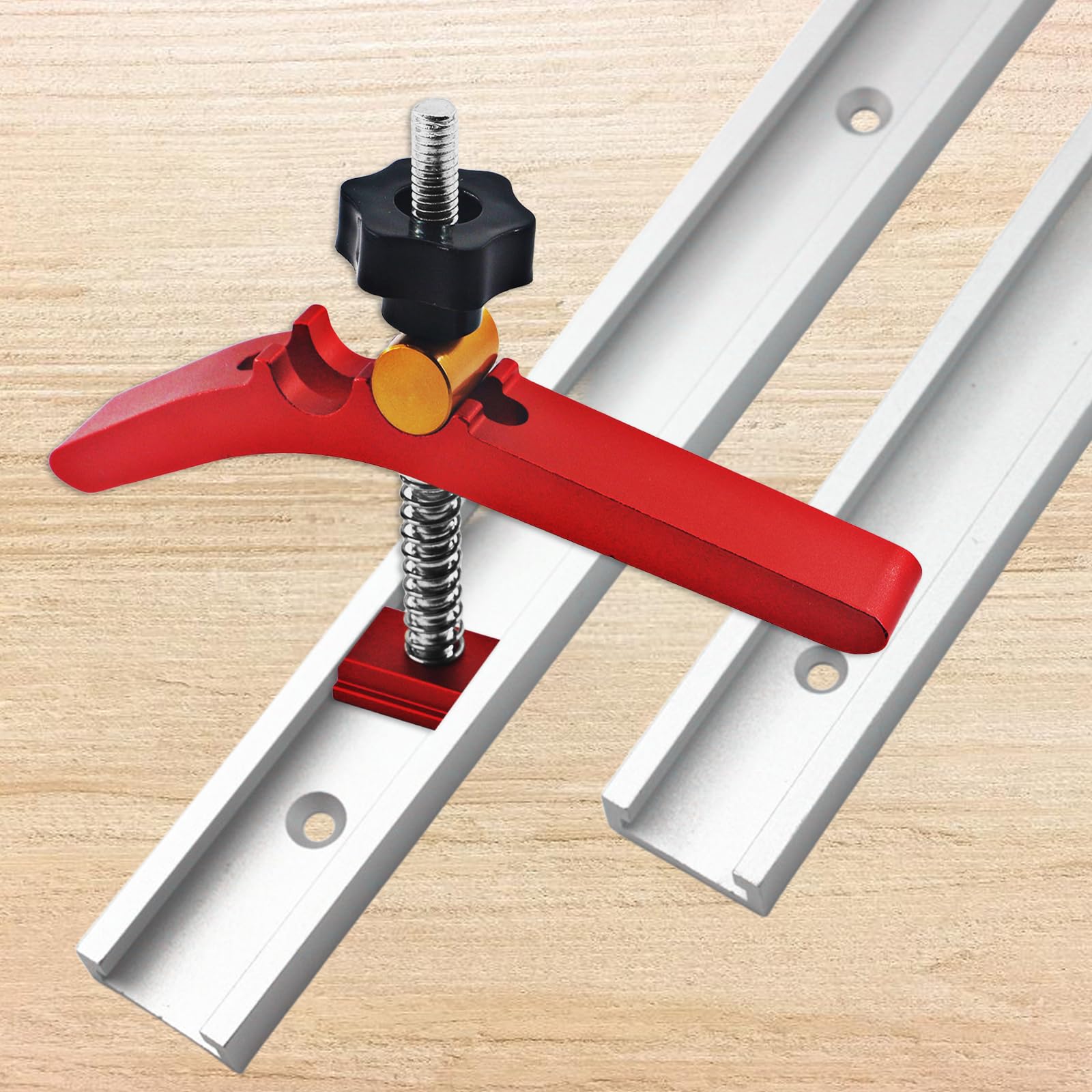 Bordeag 2pcs T-Track Clamp, T Track Clamp, Rail T Track Pince De Serrage Pince De Maintien En T Pince À Rainure En T Alliage D'aluminium Butée De Rail En T Pour Rail En T Outil De Travail Du Bois